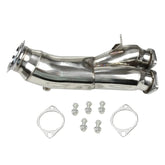 Polished Exhaust Down Pipe For 11-12 BMW E82 E88 E90 E92 E93 N55 B30 Single Turbo